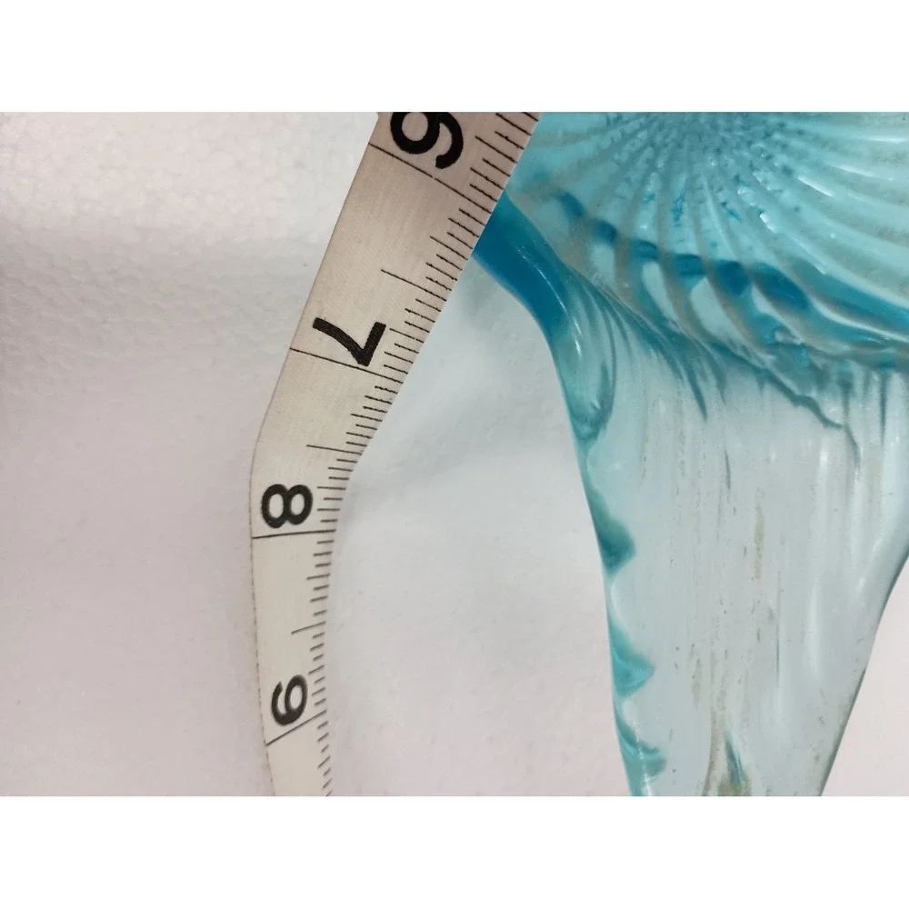 Vintage Art Glass Swan Bowl Blue Trinket Dish Decor Mid Century Modern Coastal